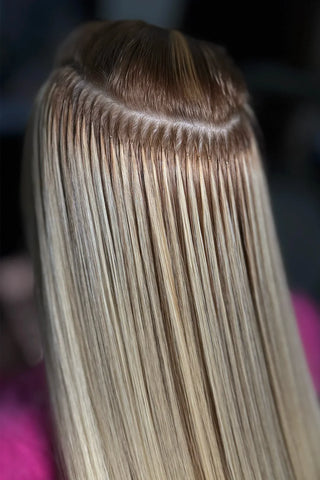 Woman with long flowing Ice Extensions hair — ICEBABE NYC