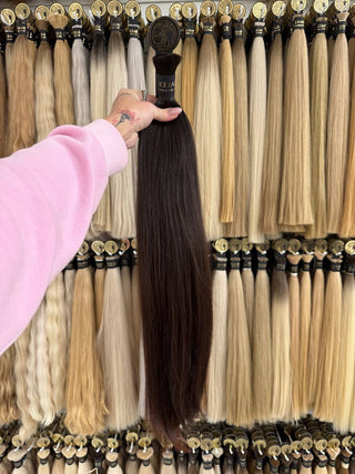 Baby Hair Bulk 24" 185g – Brown, Virgin Raw Human Hair | ICEBABE