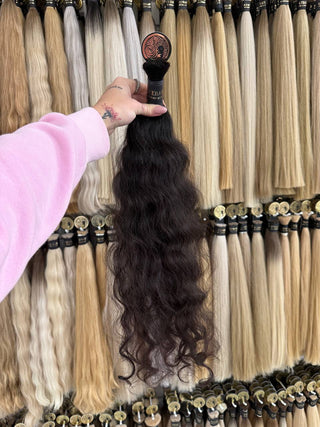 Baby Hair Bulk 22" 120g – Brown, Virgin Raw Human Hair | ICEBABE