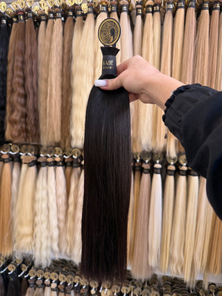 Baby Hair Bulk 16" 100g – Black, Really fine, Virgin Raw Human Hair | ICEBABE