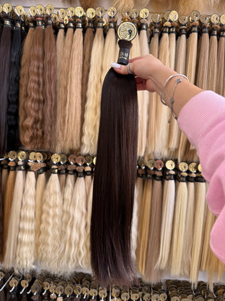 Baby Hair Bulk 20" 102g – Brown, Virgin Raw Human Hair | ICEBABE